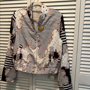 Striped and Patterned Jacket WHT Art Logo ( S)